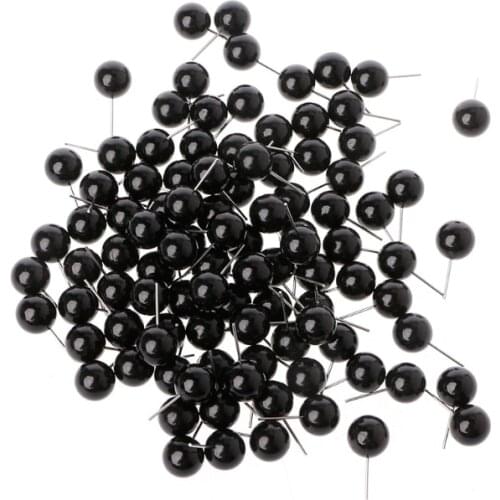 C5AA 100Pcs Glass Eyes 4 To 14mm Needle Felting Kit Black Beans Puppet Doll Craft