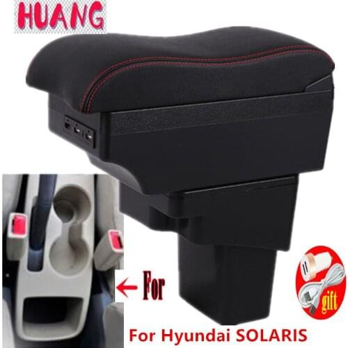 For Hyundai Solaris/Verna/Grand Avega armrest box central Store content box with cup holder car-styling accessory