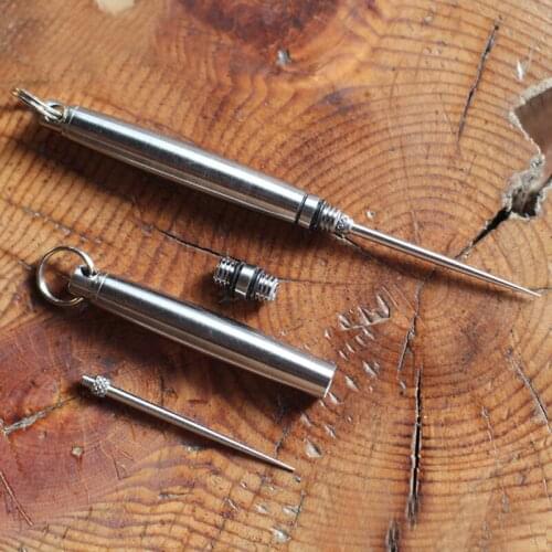 Cylinder Shape Titanium Alloy Outdoor EDC Toothpick Bottle Fruit Fork Camping Tool Small Toothpick-holder