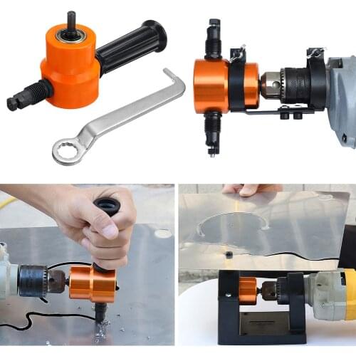 Double-Headed Sheet Metal Cutting Machine Saw Tool Electric Cutter Save Effort Nibbler Punching Shears for Iron Sheet w/Wrench