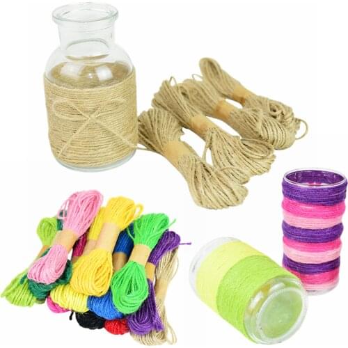 12pcs/set 10M Jute Rope Natural Jute Baker Twine Burlap Rope Home Gift Packing Strings Supplies Wedding Party DIY Florist Craft