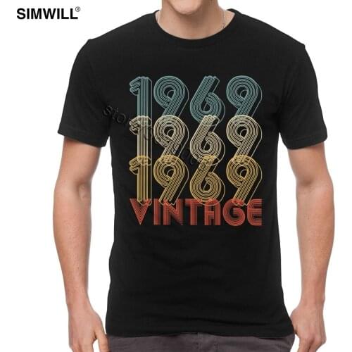 Summer New Tees for Men Cotton Retro 50th Birthday Gift Tshirt Short Sleeved Vintage 1969 T Shirt 50 Years Old Leisure T-shirt