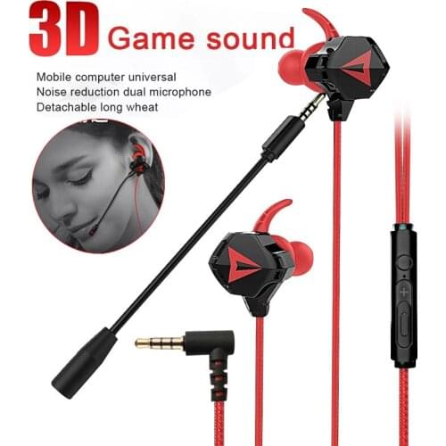 3.5mm Pubg Gaming Headset Mini Born In Ear Headphones Earphone Headset Wired Earbuds Noise Cancelling HIFI Sound Quality