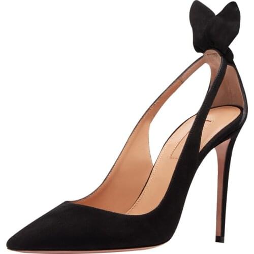 Quality Women Sandals Summer Shoes Sexy Heels Flock Pumps High Heeled Stilettos Elegant Ladies Wedding Shoe Bow Spring Shoes