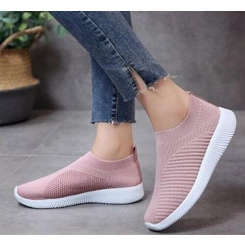 Women Vulcanized Shoes Sneakers Slip On Flats Shoes Women Loafers Walking Flat