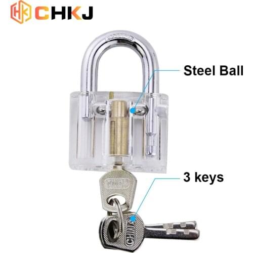 CHKJ Hardware Cutaway Lock Transparent Visible Pick Cutaway Practice View Padlock Training Skill For Locksmith Tool