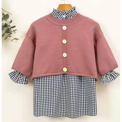 Fashion Spring Suits Baby Girl Clothing 2Pcs Set Girls Clothes Cotton Dress+High Quality Sweater Outfit Autumn Toddler Girl Sets