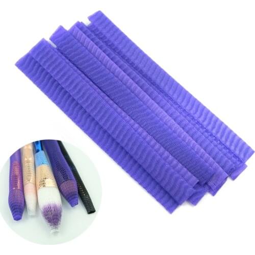 50pcs Makeup Brushes Net Protector Guard Elastic Mesh Beauty Make Up Cosmetic Brush Pen Cover Sheath Net Without Brush