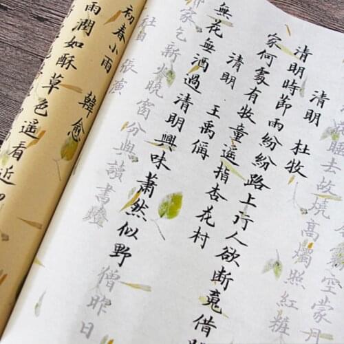80pcs Chinese Classics Poems Calligraphy Copybook Set Small Regular Script Brush Copybook Scroll Floral Plant Printed Rice Paper