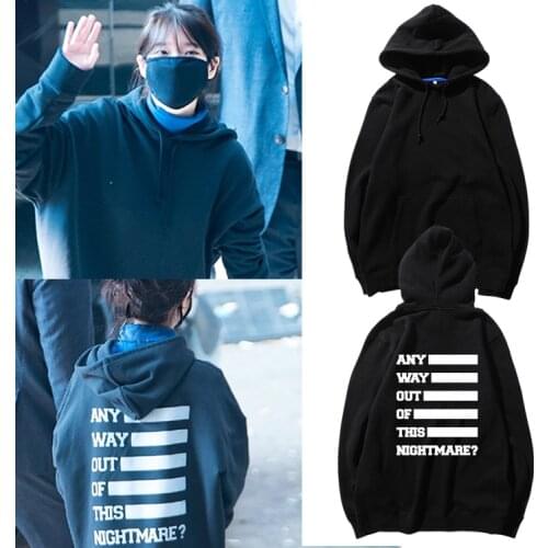 New K Pop Kpop K-pop Clothes IU Same Paragraph Streetwear Hip Hop Hoodie Sweatshirts Pullover Tops Female Harajuku Kawaii Hoody