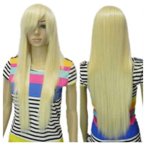Long Straight Blonde Hairnet Full Hair Cosplay Cosplay Role Play Party Wig Ladies Heat Re sistant Synthetic hair Wigs