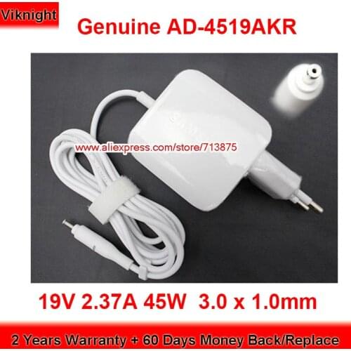 Genuine W16-045N4D 45W Charger 19V 2.37A AC Adapter for Samsung NP900X3N NP900X3L 900X4D 900X5L with 3.0 x 1.0mm Plug