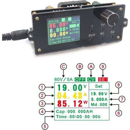 DPX6005S Adjustable Voltage Power Supply Module With 1.8" LCD Display
