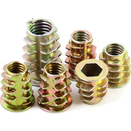 10pc Zinc alloy Hex Socket Nut Female Connector Self-tapping Screw Embedded wood Furniture hardware accessories Bolt fasteners