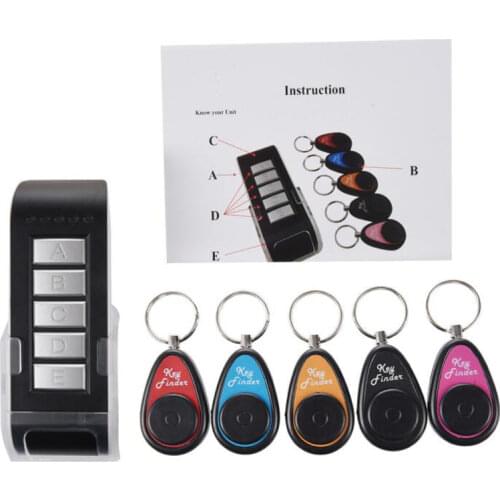 5 In 1 Smart Wireless Finder Tag Tracker 1 Remote 5 Receivers Long Distance Anti-Lost Key Cellphone Kids Wallet Finder Alarm