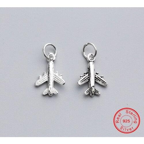UQBing 15.5*11mm Vintage Jewelry Charms Findings Elegant 925 Sterling Silver Airplane Pendant Charms Acessories