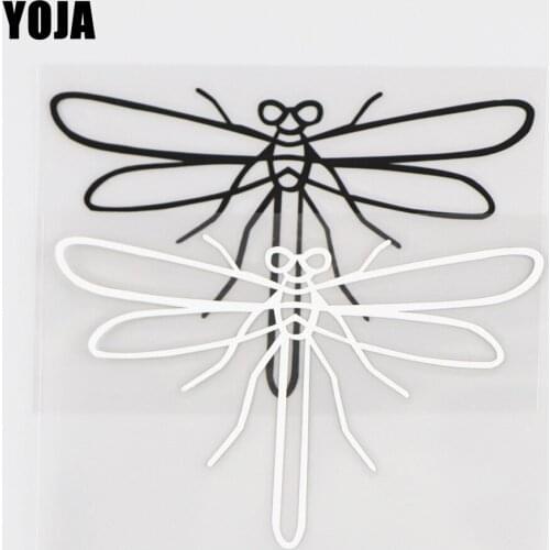 YOJA 10.9×7CM Lovely Dragonflies Cartoon Vinyl Pattern Animals Car Stickers Decal Black/Silve0r 19C-0142