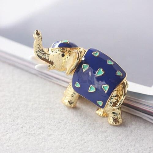 Vintage ethnic style Enamel three-dimensional small elephant cute fashion brooch Female Coat coat shawl collar pin