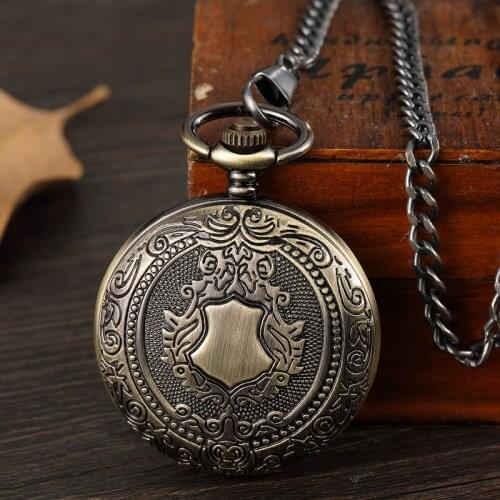 Vintage Bronze Caved Mechanical Pocket Watch Roman Numerals Analog Antique Hand Wind Watch Pendent Steampunk Mens Gift