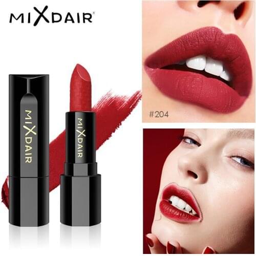 Mixdair Admiration Satin Soft Matte Lipstick Geometric Pattern Waterproof Easy to Color Matte Velvet Fog Surface Lipstick