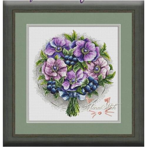 Violet flowers Counted Cross Stitch 14CT 18CT cream white Cross Stitch Kits Embroidery Needlework Sets