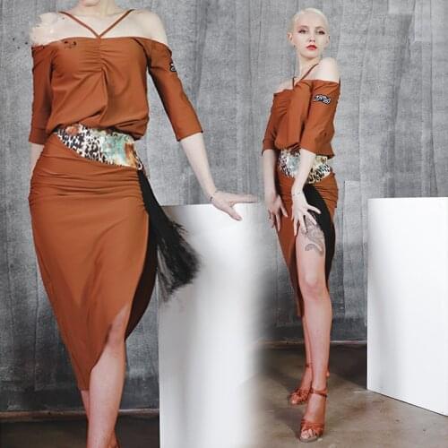 Latin Dance Dress For Women Sexy Latin Practice Dress Irregular Dance Costumes Chacha Tango Latin Dance Performance Wear DN7921