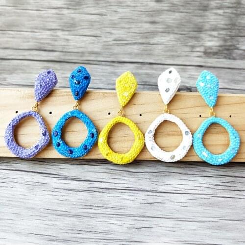 1 pair Multicolour Stone Crystal Pave Dangle earrings,handmade Women jewelry earring Fashion Accessories ER801