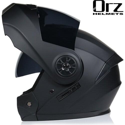 2 Gifts Safety Modular Flip Up Motorcycle Helmet Voyage Racing Dual Lens Helmet Interior Visor With DOT Approved