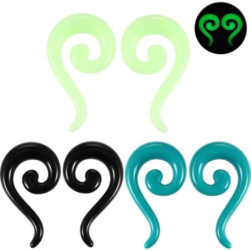 2pcs/lot Acrylic Tail Spiral Ear Taper Stretcher Piercing Tribal Swirl Ear Flesh Plug Ear Hanger Expander Piercing Body Jewelry