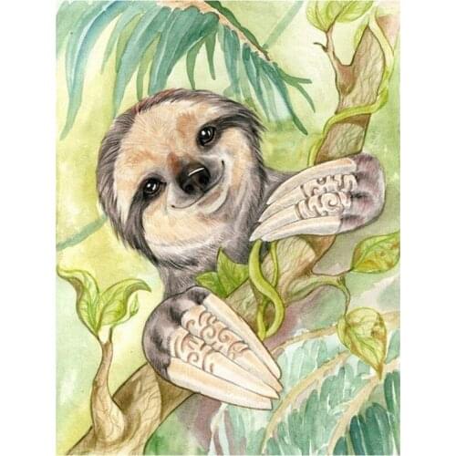 Full Diamond Embroidery 5D Diamond Drawing Animal Sloth Diamond Painting Cross Stitch Crystal Diamond Sets Decor
