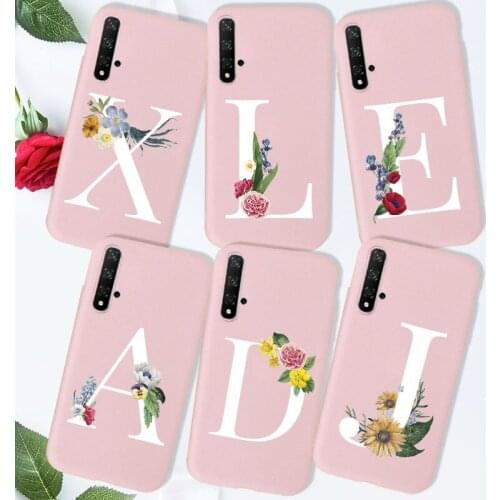 Alphabet Letter TPU Case For Huawei Honor 20 Pro V30 Nova 5T 4e Honor 9X Global Case Cover Silicone Soft TPU For Honor20
