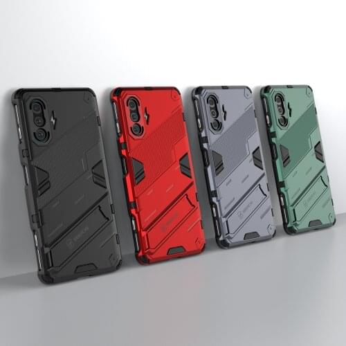 Kickstand Mobile Phone Back Cover Case for Xiaomi POCO F3 GT F 3 X3 NFC M3 Pro 5G Drop Protection Fitted Coque