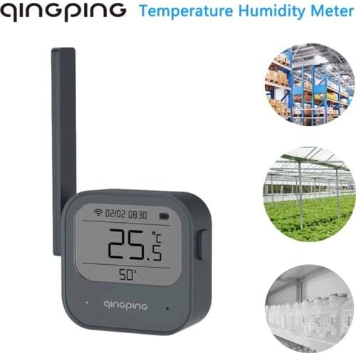 Qingping Commercial Temperature Humidity Sensor Smart App Remote Alarm Monitoring Control Thermometer Support External Probe