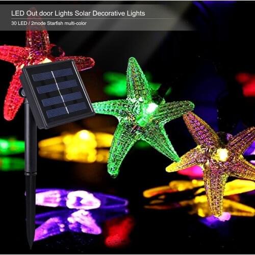 Starfish Solar Decorative String Lights 5M 20 LED Waterproof Fairy Christmas Lights for Indoor/Outdoor,Garden,Home,Holiday