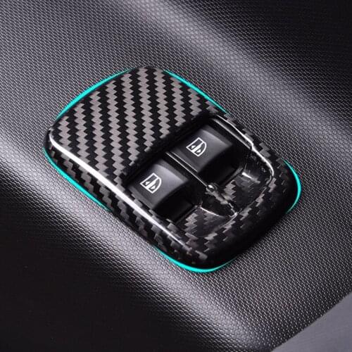 For new smart 453 fortwo forfour real carbon fiber Modification Accessories car Window lift adjustment button decorative frame