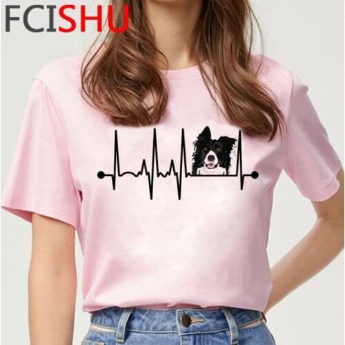 Border Collie Pug Corgi French Bulldog Shiba Inu summer top women aesthetic 2021 plus size couple clothes t shirt vintage