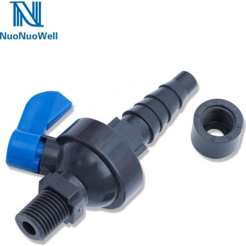 NuoNuoWell 1/4'' x 20mm PVC Cock Valve For Liquid Pressure Gauge Laboratory Pipe Sampling Valve Connector