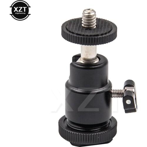 Tripod mini Ballhead Ball 360 Degree Camera Head Tripod Hot Shoe Adapter to 1/4 Screw Mount DSLR Camera Accessories