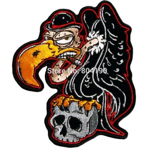 4" BUZZARD VULTURE WITH SKULL MOTORCYCLE JACKET VEST BIKER PATCH MILITARY Embroidered iron on patch dia de los muerto CHIHUAHUA
