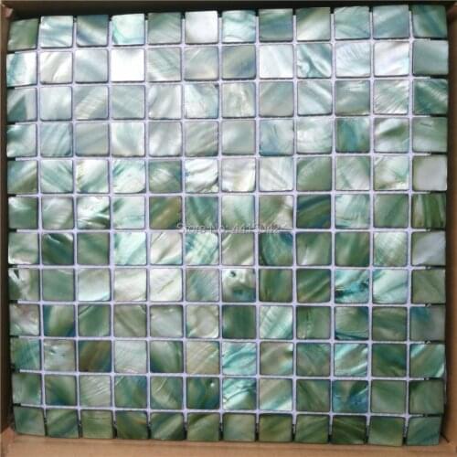 Green mother of pearl mosaic tile for home decoration backsplash wall tile shell mosaic tile 25x25mm chips 2 square meters/lot