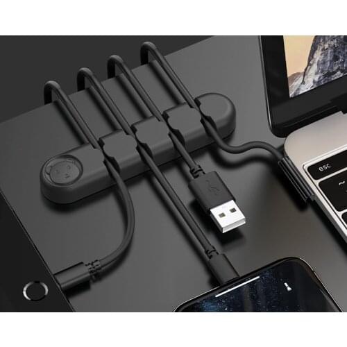 4Holes Powerful Paste Solid Desk Set Wire Clip Organizer Office Accessories Bobbin Winder Manager For Mouse USB Keyboard Lines