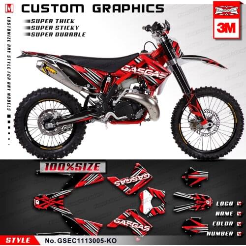 KUNGFU GRAPHICS MX Decals Wrap Kit Red for GAS GAS EC 125 200 250 300 2T 450 4T Six Days 2011 2012 2013, Customizable