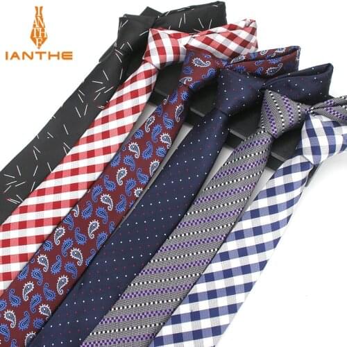 2018 Brand New 6cm Jacquard Mens Striped Tie For Men Fashion Neckties Mans Neck Ties For Wedding Business Plaid Dot Necktie