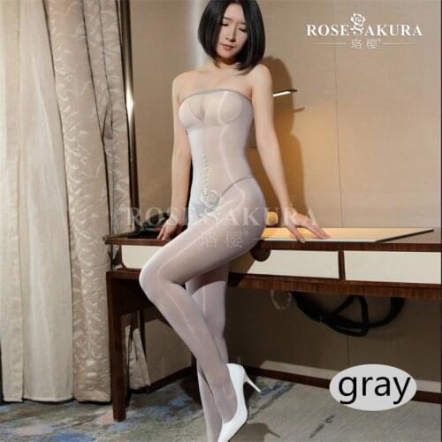 2019 8D New Crotchless Oil Shiny Flash Tights Open Crotch Fullbody Strapless Pantyhose Sexy Pantyhose Womens Tights Medias 0705