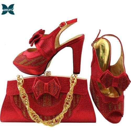 Newest Arrival Fashion Italian design Ladies Shoes with Matching Bags Pumps Women Shoe Nigerian Women Wedding Shoe and Bag Set