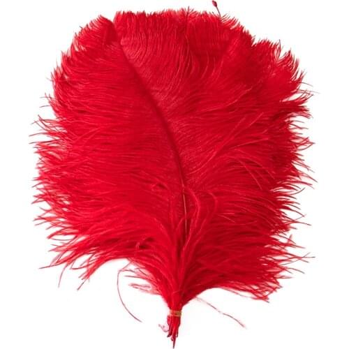 Wholesale Red Ostrich Feathers for Crafts 35-40cm/12-14 inch Wedding Party Supplies Carnival Dancer Decoration plumas Plumages