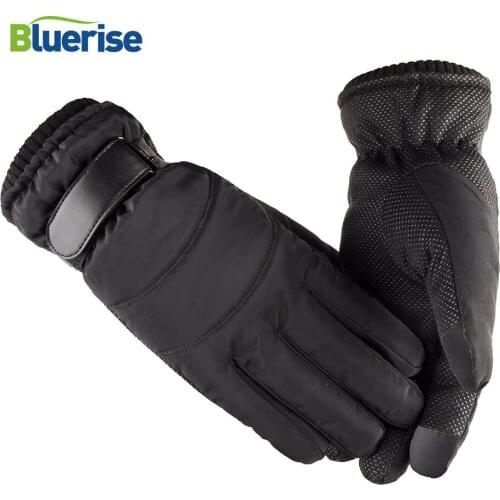 BLUERISE Heated Gloves Ski Waterproof Windproof Touch Screen Snowboard Gloves Skiing Snowmobile Anti-slip Winter Mens Gloves