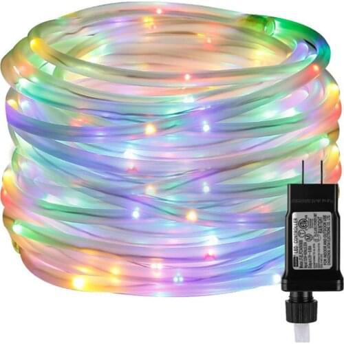 Christmas LED Rope Light Low Voltage 8 Mode Waterproof 10M/20M/30M Outdoor Clear Tube Rope Light For Deck Pool Patio Garden