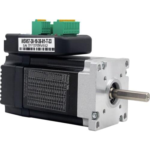 S17005 Nema23 100w 3000rpm Integrated Servo Motor with Driver 0.29Nm 41Oz-in 36vDC 6.0A 57x76mm 2 in 1 iHSV57-30-10-36-01-T-33