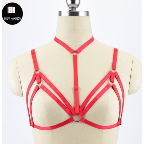 Sexy Lingerie Goth Body Harness Frame Cage Bra Women Open Chest Harness Bra Crop Top Bondage Harness Bodysuit Cage Bra